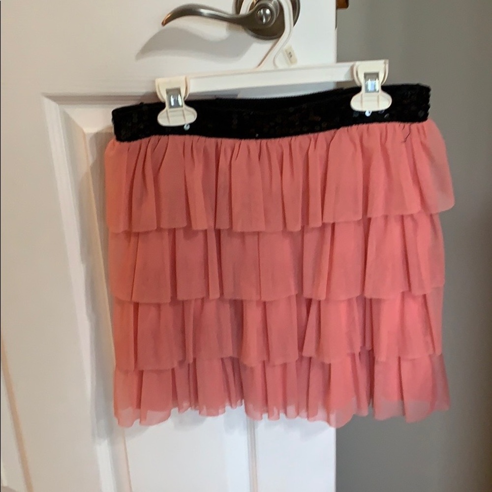 Pink ruffle skirt